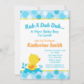 Duck Baby shower Invitation Baby Duck Boy Kaart (Voorkant)