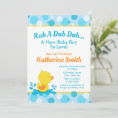 Duck Baby shower Invitation Baby Duck Boy Kaart (Staand voorkant)