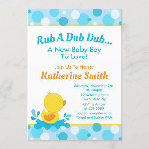 Duck Baby shower Invitation Baby Duck Boy Kaart