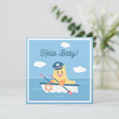Duck Baby shower Invitation Feestdagenkaart (Staand voorkant)