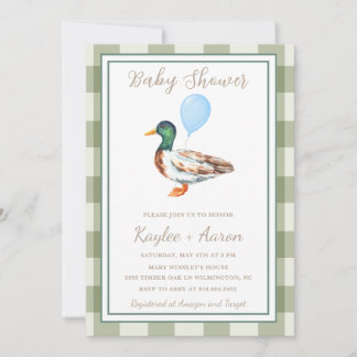 Duck Baby shower Invitation Kaart