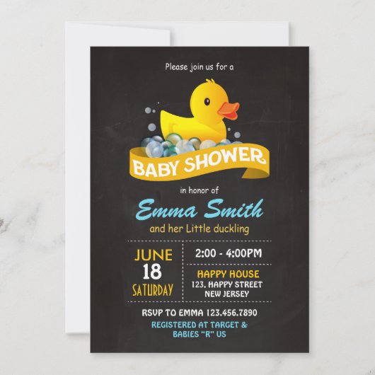 Duck Baby shower Invitation Kaart (Voorkant)