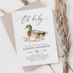 Duck Baby shower Invitation Kaart