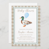 Duck Baby shower Invitation Kaart (Voorkant / Achterkant)