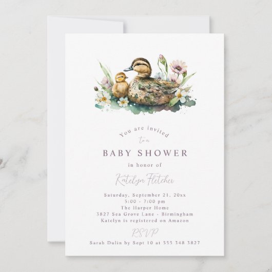 Duck Baby shower Invitation Kaart (Voorkant)
