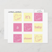 Duck Baby shower Invitation Uitnodiging Briefkaart (Voorkant / Achterkant)