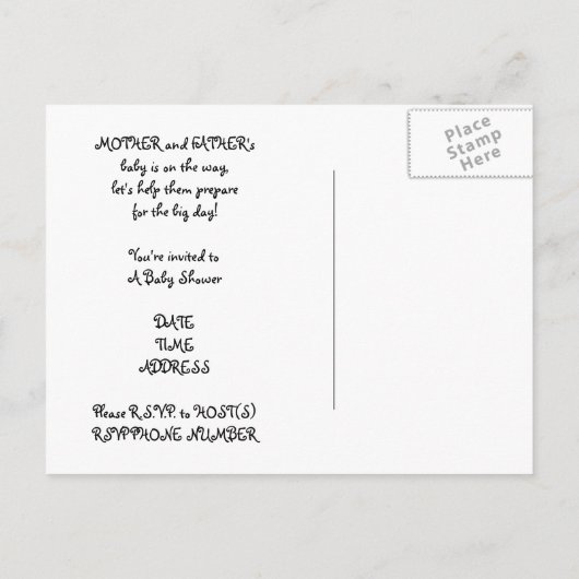 Duck Baby shower Invitation Uitnodiging Briefkaart (Achterkant)