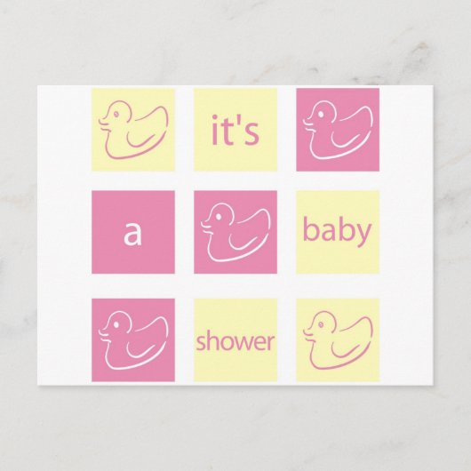 Duck Baby shower Invitation Uitnodiging Briefkaart (Voorkant)