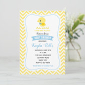 Duck Baby Shower Invitations (Boy Yellow) Kaart (Staand voorkant)
