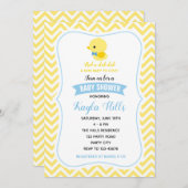 Duck Baby Shower Invitations (Boy Yellow) Kaart (Voorkant / Achterkant)