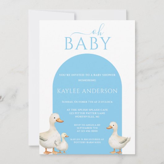 Duck Baby shower Kaart (Voorkant)