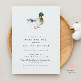 Duck Baby shower Minimalistische eenvoudige Waterv Kaart