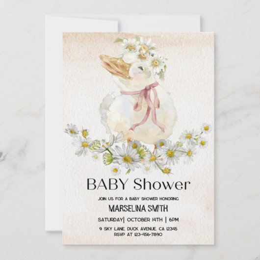 Duck Baby shower Party Kaart (Voorkant)