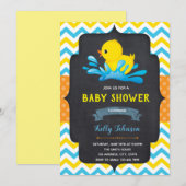 Duck baby shower party-uitnodiging kaart (Voorkant / Achterkant)