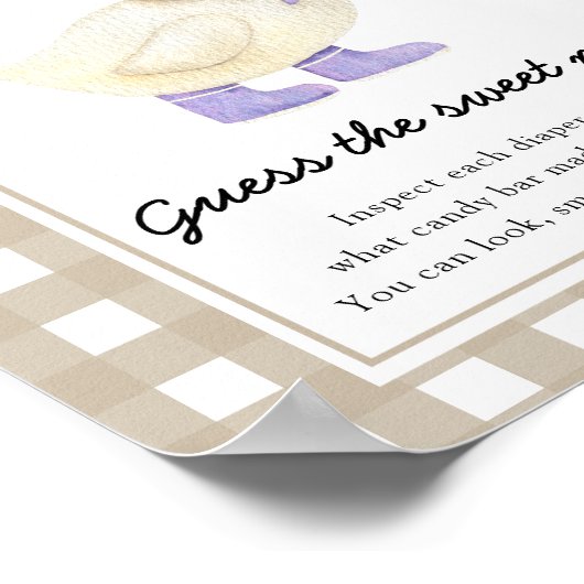 Duck baby shower - Raad de zoete puinhoop Poster (Hoek)