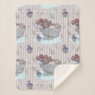 Duck Balloons Nursery Theme Baby Cloth Sherpa Blan Deken