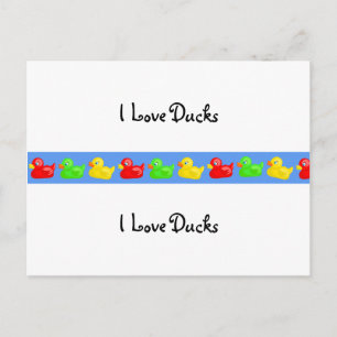 Duck Banner, ik hou van eenden, ik hou van eenden Briefkaart