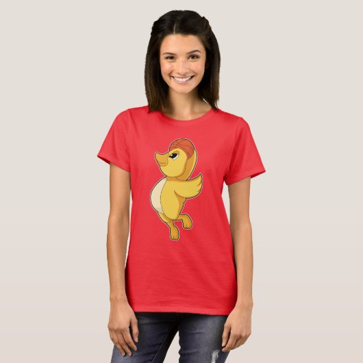 Duck Basketball player Basketball T-shirt (Voorkant volledig)