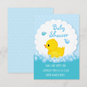Duck Bath-time Baby Shower Invitations Kaart