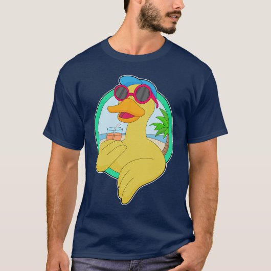 Duck Beach Beverage Zomer T-shirt (Voorkant)