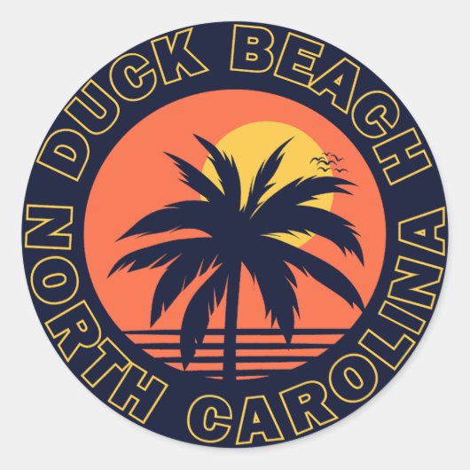 Duck Beach, North Carolina Ronde Sticker (Voorkant)