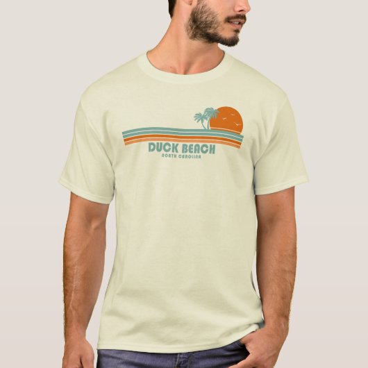 Duck Beach North Carolina Sun Palm Trees T-shirt (Voorkant)
