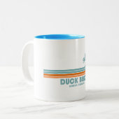 Duck Beach North Carolina Sun Palm Trees Tweekleurige Koffiemok (Voorkant links)