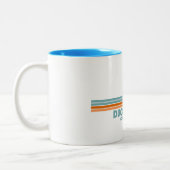 Duck Beach North Carolina Sun Palm Trees Tweekleurige Koffiemok (Links)