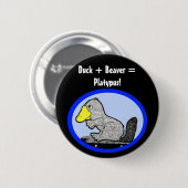 Duck + Beaver = Platypus! Ronde Button 5,7 Cm (Voorkant /achterkant)