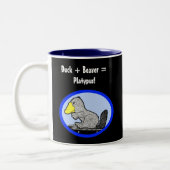 Duck + Beaver = Platypus! Tweekleurige Koffiemok (Links)