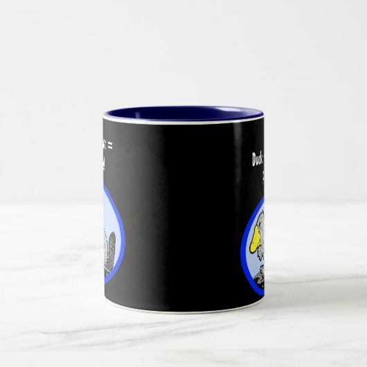 Duck + Beaver = Platypus! Tweekleurige Koffiemok (Center)