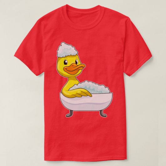 Duck bij het baden met badschuim t-shirt (Design voorkant)