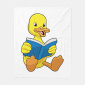 Duck bij Lezen met Boek Fleece Deken (Voorkant)