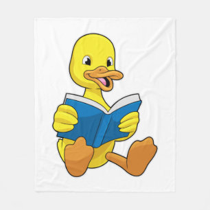 Duck bij Lezen met Boek Fleece Deken