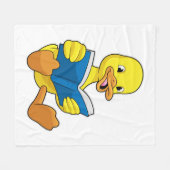 Duck bij Lezen met Boek Fleece Deken (Voorkant (Horizontaal))