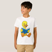 Duck bij Lezen met Boek T-shirt (Voorkant volledig)