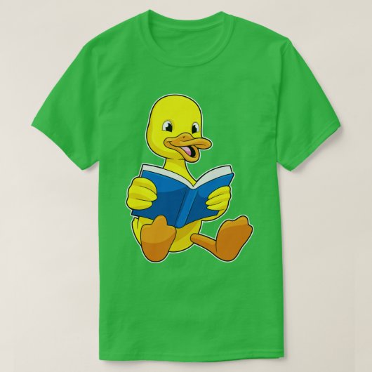 Duck bij Lezen met Boek T-shirt (Design voorkant)