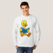 Duck bij Lezen met Boek T-shirt (Voorkant volledig)