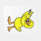 Duck bij Muziek met Flute Fleece Deken (Voorkant (Horizontaal))