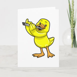 Duck bij Muziek met Flute Kaart