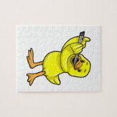 Duck bij Muziek met Flute Legpuzzel (Horizontaal)