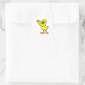 Duck bij Muziek met Flute Ronde Sticker (Tas)