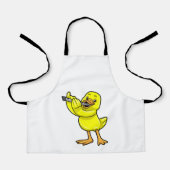 Duck bij Muziek met Flute Schort (Voorkant)