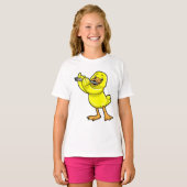 Duck bij Muziek met Flute T-shirt (Voorkant volledig)