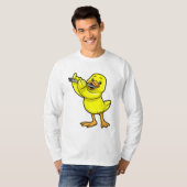 Duck bij Muziek met Flute T-shirt (Voorkant volledig)