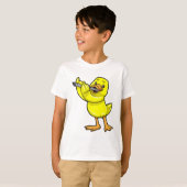 Duck bij Muziek met Flute T-shirt (Voorkant volledig)