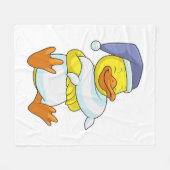 Duck bij Sleeping met Nightcap Fleece Deken (Voorkant (Horizontaal))