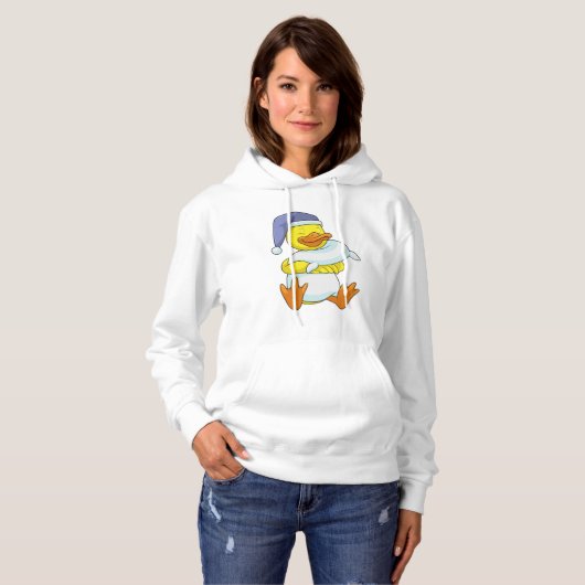 Duck bij Sleeping met Nightcap Hoodie (Voorkant volledig)