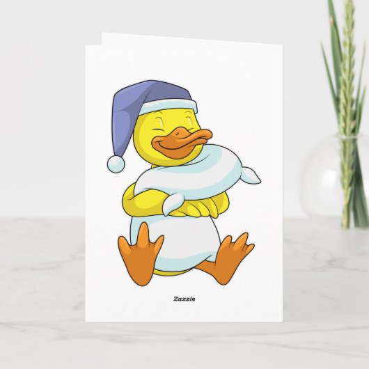 Duck bij Sleeping met Nightcap Kaart (Achterkant)