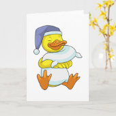 Duck bij Sleeping met Nightcap Kaart (Gele Bloem)